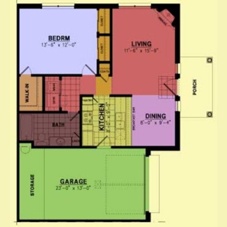 1 Bedroom, 1 Car Garage unit Floor Plan